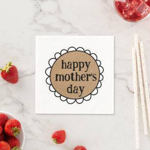 Custom HAPPY MUTTER'S DAY Scalloping Edge Serviette