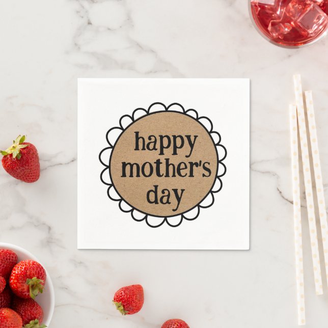Custom HAPPY MUTTER'S DAY Scalloping Edge Serviette (Beispiel)