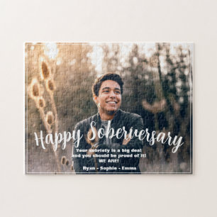 Custom Happy Soberversary 1 Foto Personalisiert Puzzle