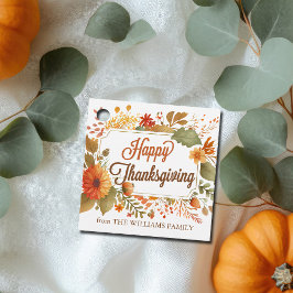 Custom Happy Thanksgiving Fall Blume Party Geschenkanhänger