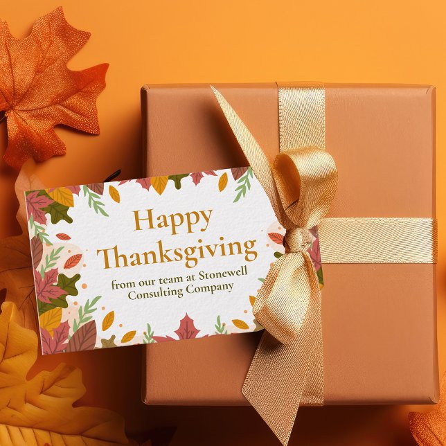 Custom Happy Thanksgiving Fall Business Marketing Geschenkanhänger (Von Creator hochgeladen)