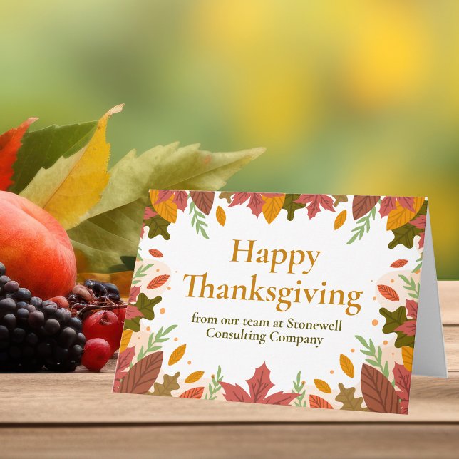 Custom Happy Thanksgiving Fall Business Marketing Karte (Von Creator hochgeladen)
