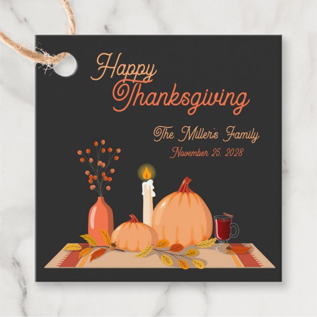Custom Happy Thanksgiving Geschenkanhänger (Vorderseite)