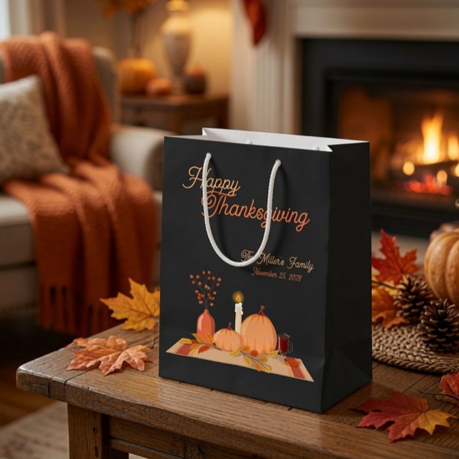 Custom Happy Thanksgiving Mittlere Geschenktüte (Von Creator hochgeladen)
