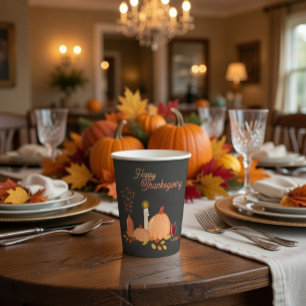 Custom Happy Thanksgiving Pappbecher