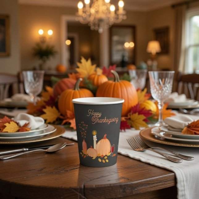 Custom Happy Thanksgiving Pappbecher (Von Creator hochgeladen)