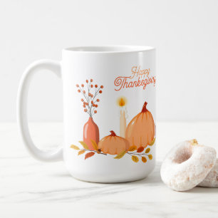 Custom Happy Thanksgiving Tasse mit Pumpkins