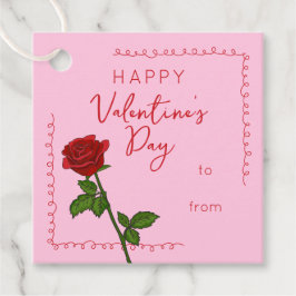 Custom Happy Valentine’s Day Rose Gift Tag  Geschenkanhänger