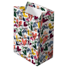 Custom Happy Valentines I Liebe You Heart Pattern Mittlere Geschenktüte
