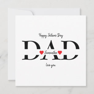 Custom Happy Vatertag Flat Card mit Kindername