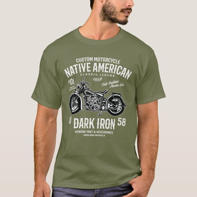 Custom Harley Indian Motorrad Classic Legend T-Shirt (Vorderseite)