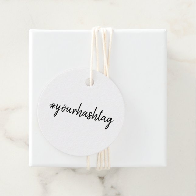 Custom Hashtag | Modernes Minimalistisches, schlic Geschenkanhänger (Beispiel)