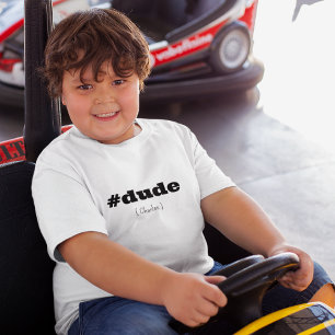 Custom Hashtag Typ Name Kid's Youth White T-Shirt