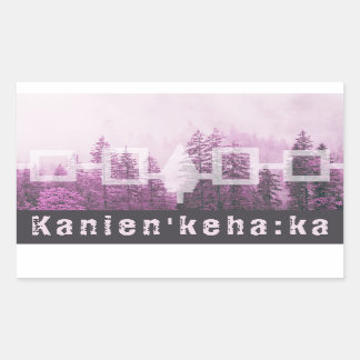 Custom Haudenounee Misty Forest Flag Rechteckiger Aufkleber