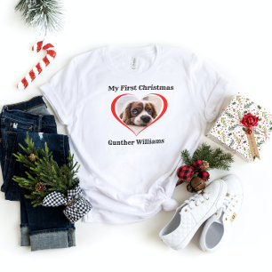 Custom Haustier Hund Foto Erste Haustiere Weihnach T-Shirt
