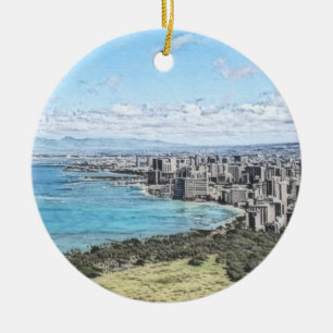 Custom Hawaiian Island Weihnachten Keramik Ornament