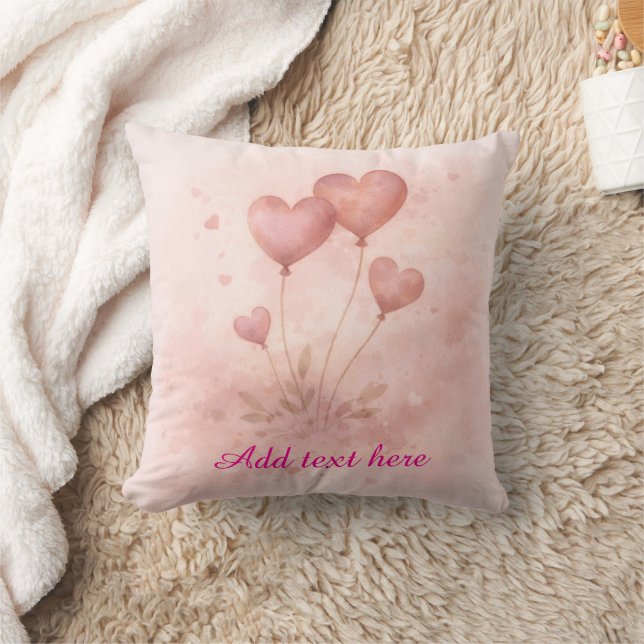 Custom Heart Balloon Throw Pillow Kissen (Decke)
