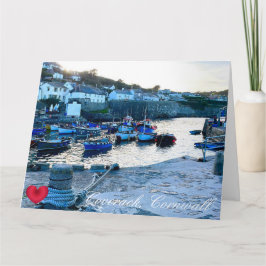 Custom Heart Coverack Hafen Dusk Cornwall Foto Karte
