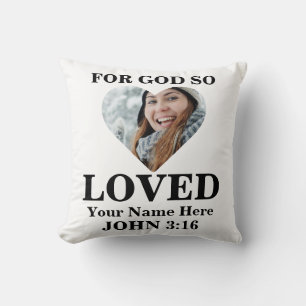 Custom heart Foto Christlich Bible Verse John 3 16 Kissen