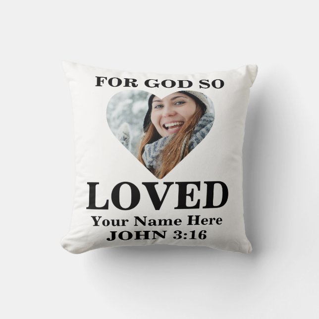 Custom heart Foto Christlich Bible Verse John 3 16 Kissen (Vorderseite)