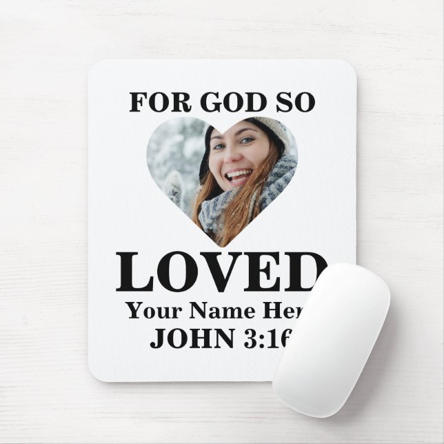 Custom heart Foto Christlich Bible Verse John 3 16 Mousepad (Mit Mouse)