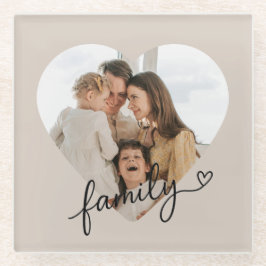 Custom Heart Foto Family Pillow - Wohngestaltung Glasuntersetzer