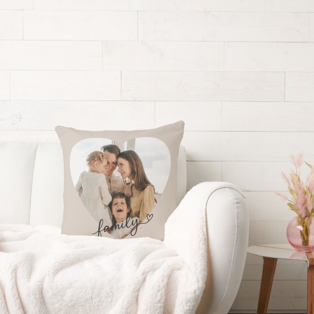 Custom Heart Foto Family Pillow - Wohngestaltung Kissen (Liege)