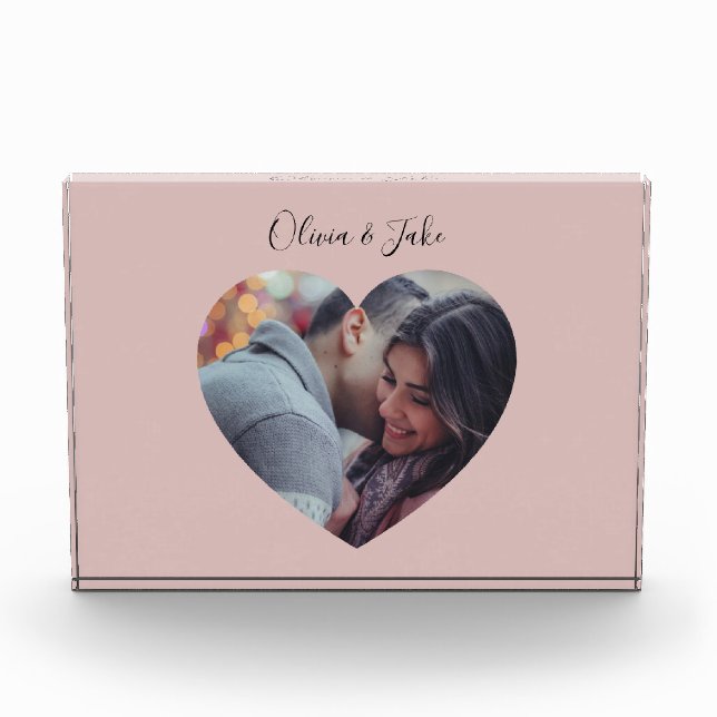 Custom Heart Foto Newlyweds Wedding-Geschenk (Vorderseite)