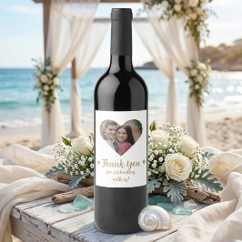 Custom Heart Foto Wedding Wine Label Weinetikett