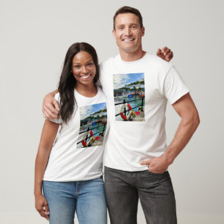 Custom Heart Mevagissey Hafen Lifebuoy Cornwall T-Shirt