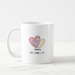 Custom Heart Mug with Name Date Kaffeetasse