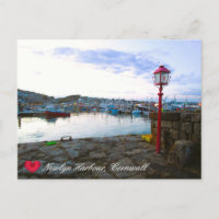 Custom Heart Newlyn Hafen im Dusk Cornwall Foto