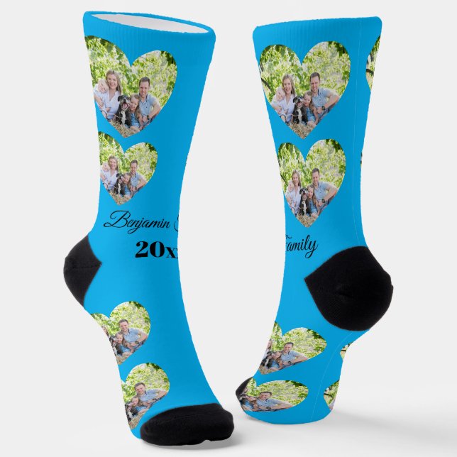 Custom Heart-Photo Family Socks | Personalized Gif Socken (Gewinkelt)