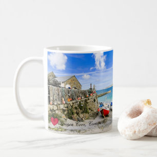Custom Heart Sennen Hafenboote Cornwall Foto Kaffeetasse