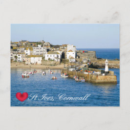 Custom Heart St Ives Harbour Pier Cornwall Foto Feiertagspostkarte