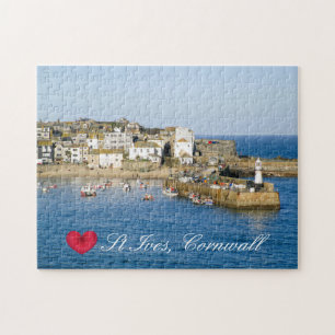 Custom Heart St Ives Harbour Pier Cornwall Foto Puzzle