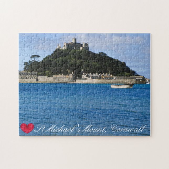 Custom Heart St Michaels Mount Cornwall Foto Puzzle (Horizontal)