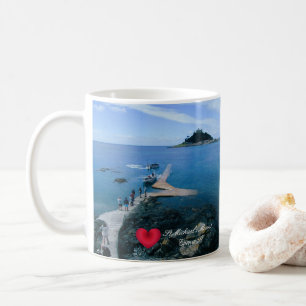 Custom Heart St Michaels Mount Cornwall mit Boote Kaffeetasse