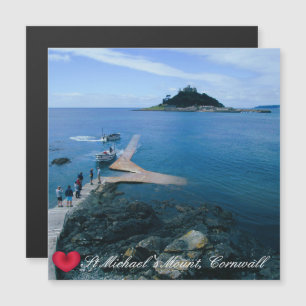 Custom Heart St Michaels Mount Cornwall mit Boote Magnetkarte