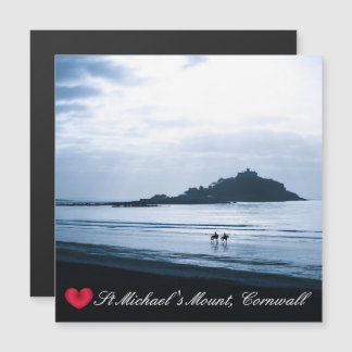 Custom Heart St Michaels Mount Cornwall + Pferde Magnetkarte