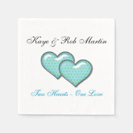 Custom Heart Wedding Napkin Template Serviette
