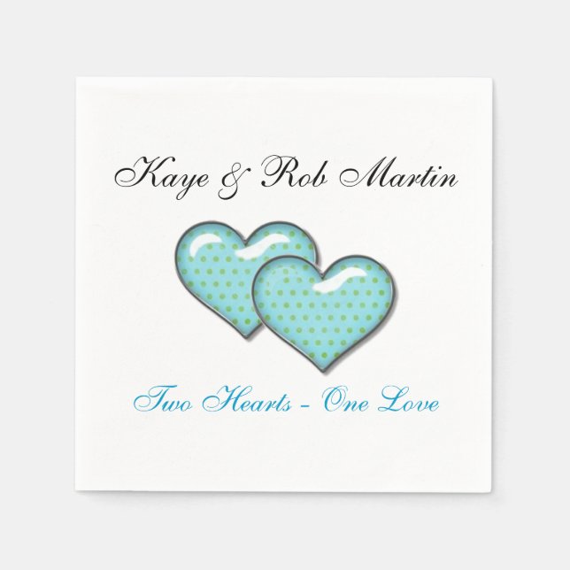Custom Heart Wedding Napkin Template Serviette (Vorderseite)