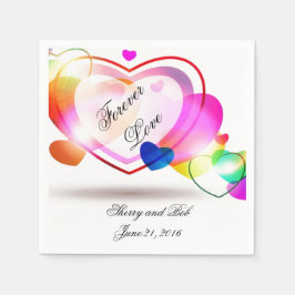 Custom Heart Wedding Napkins Serviette