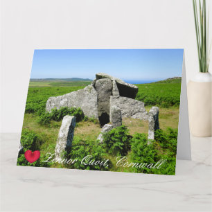Custom Heart Zennor Quoit Megalith Foto Cornwall Karte