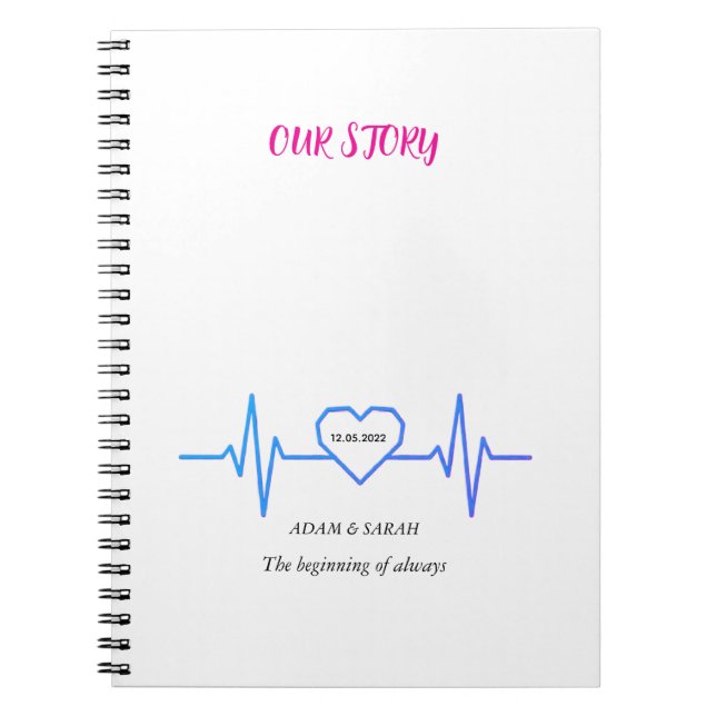Custom Heartbeat Photo Notebook - Personalized Dat Notizblock (Vorderseite)