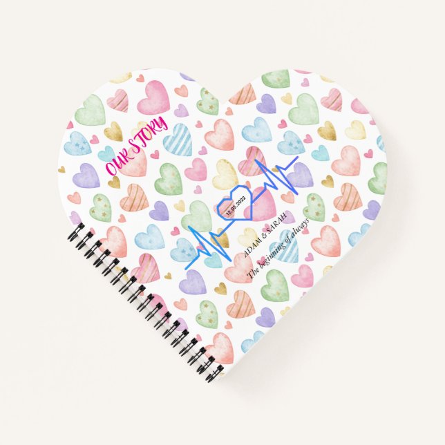 Custom Heartbeat Photo Notebook - Personalized Dat Notizbuch (Vorderseite)