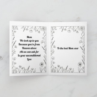 Custom Heartfelt Mother's Day Poem Card Karte