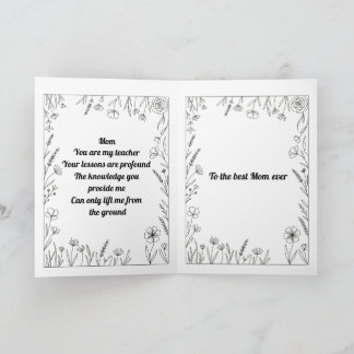 Custom Heartfelt Mother's Day Poem Card Karte