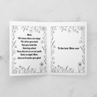 Custom Heartfelt Mother's Day Poem Card. Karte