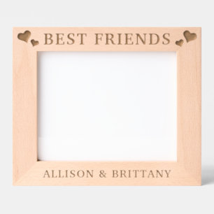 Custom Hearts Best Friends Geätzte Rahmen